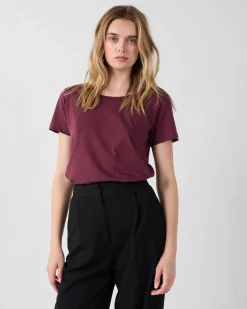 T-Shirt à col rond Cerise noire Lucia