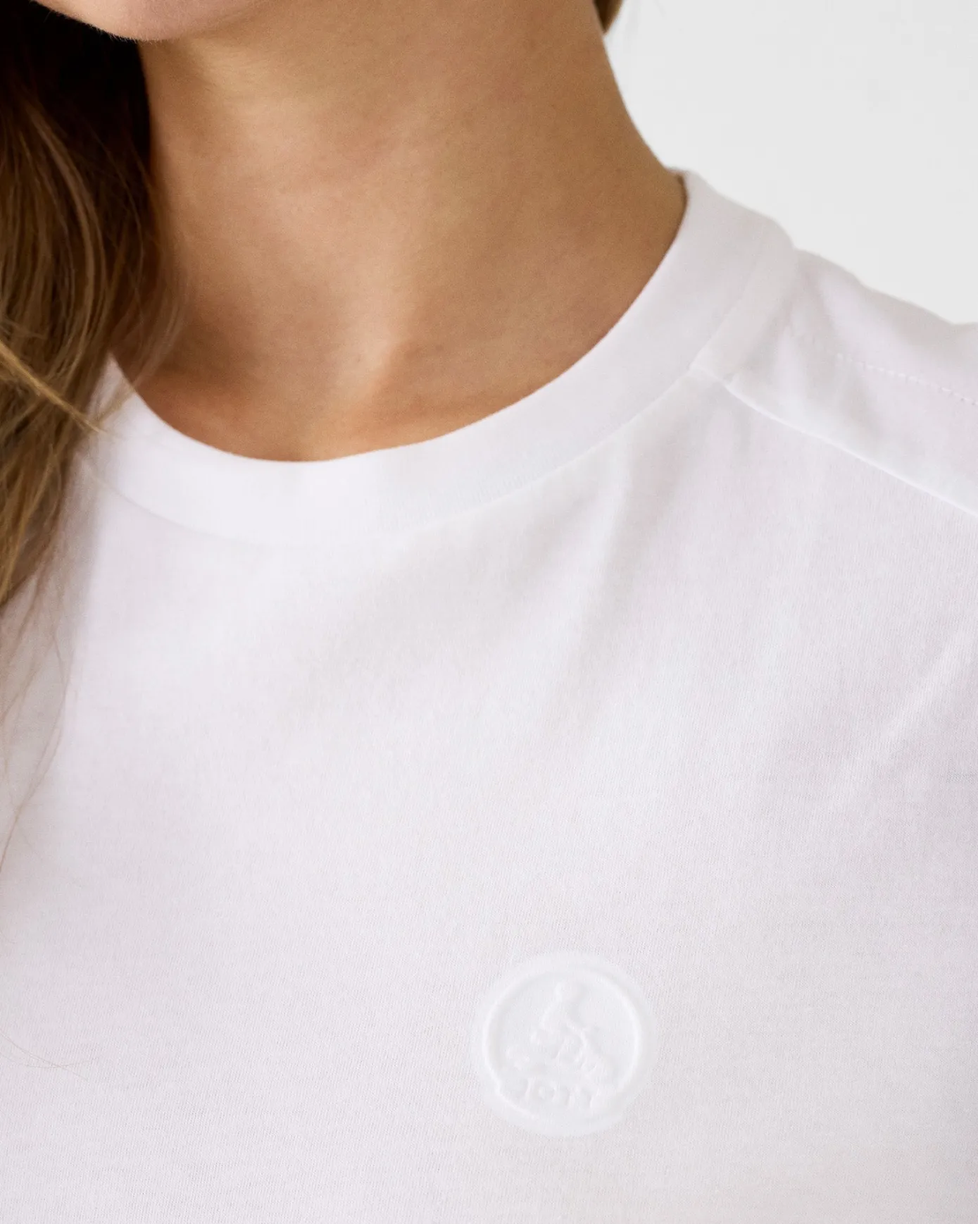 T-shirt col rond en coton Blanc Espar