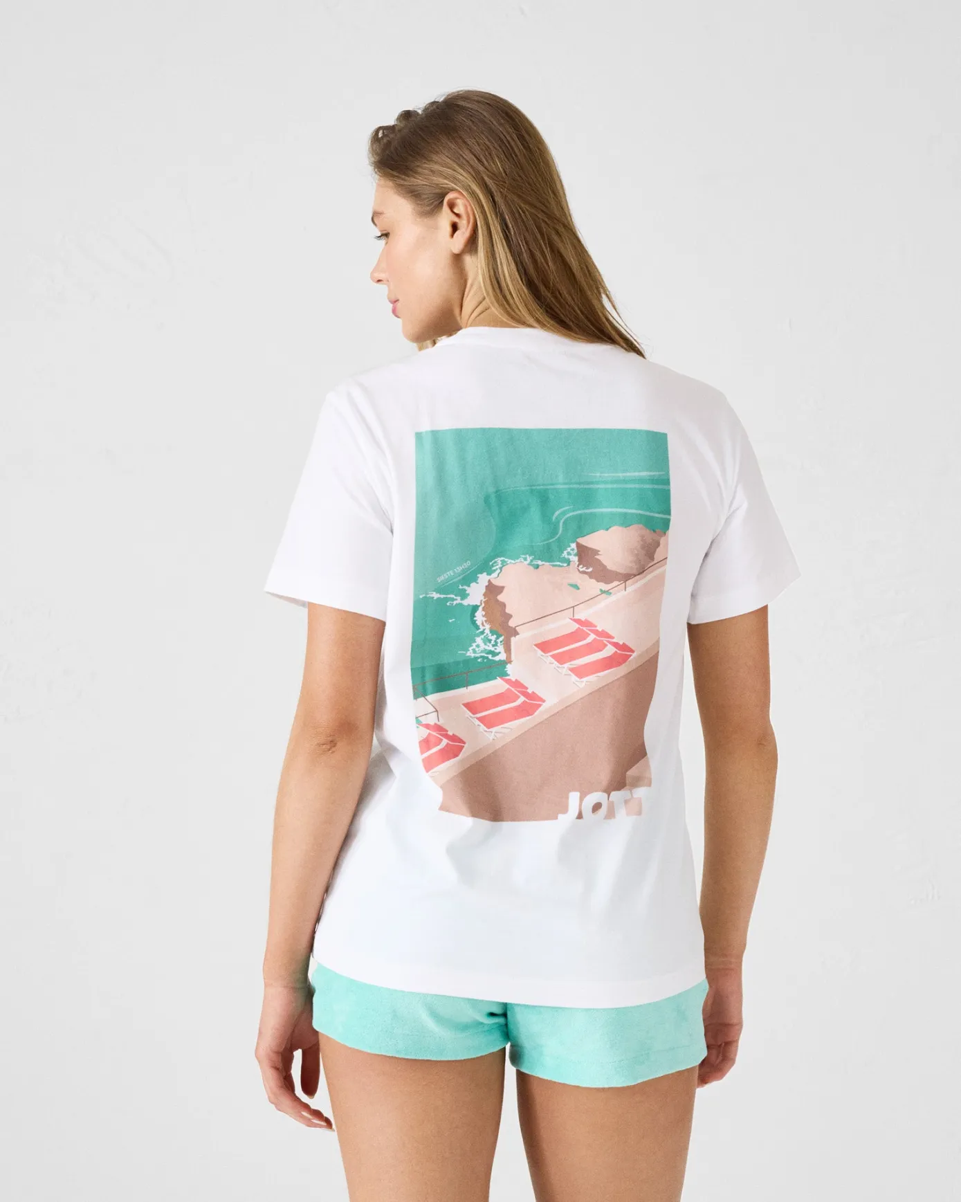 T-shirt col rond en coton Blanc Espar