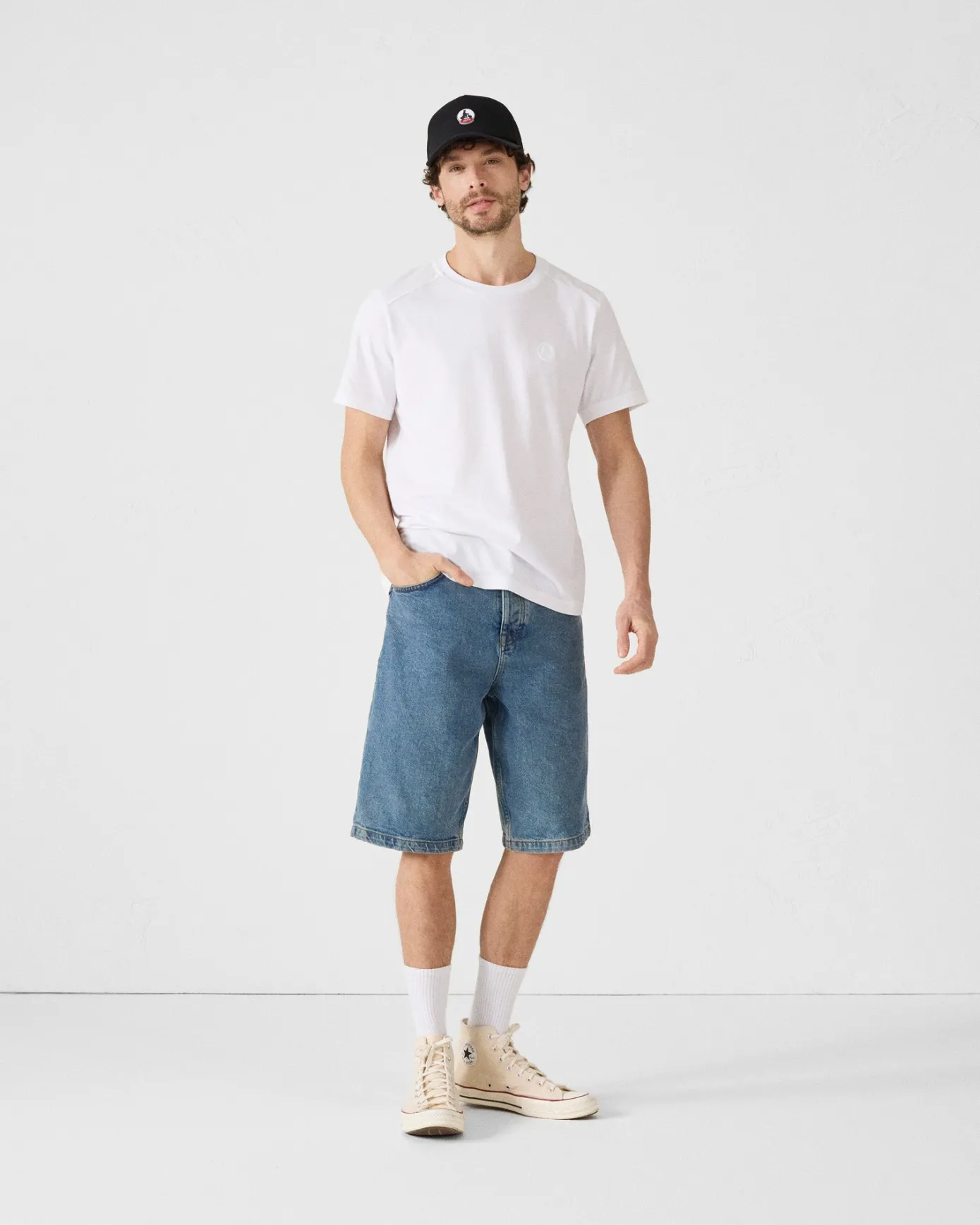 T-shirt col rond en coton Blanc Espar