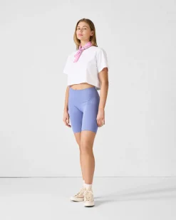 T-shirt col rond en coton Blanc Mazu