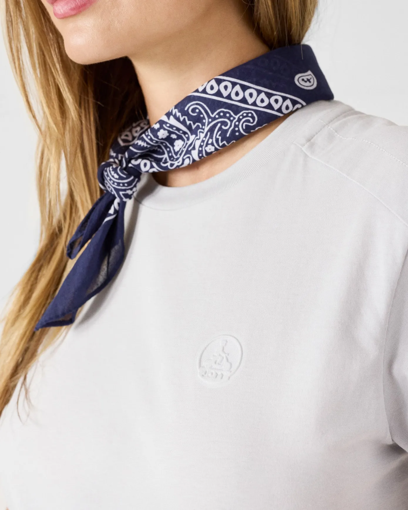 T-shirt col rond en coton Gris glace Espar