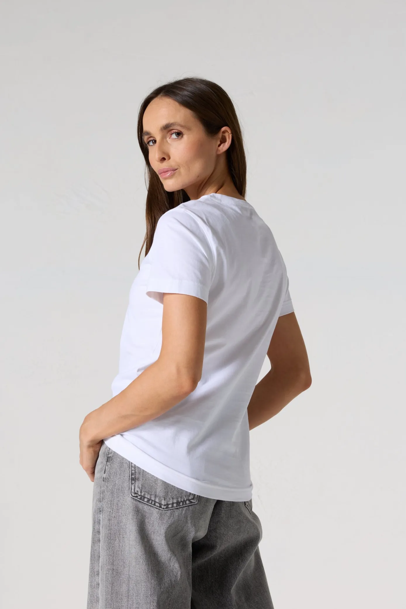 T-shirt à col rond femme en coton Blanc Angel 2.0