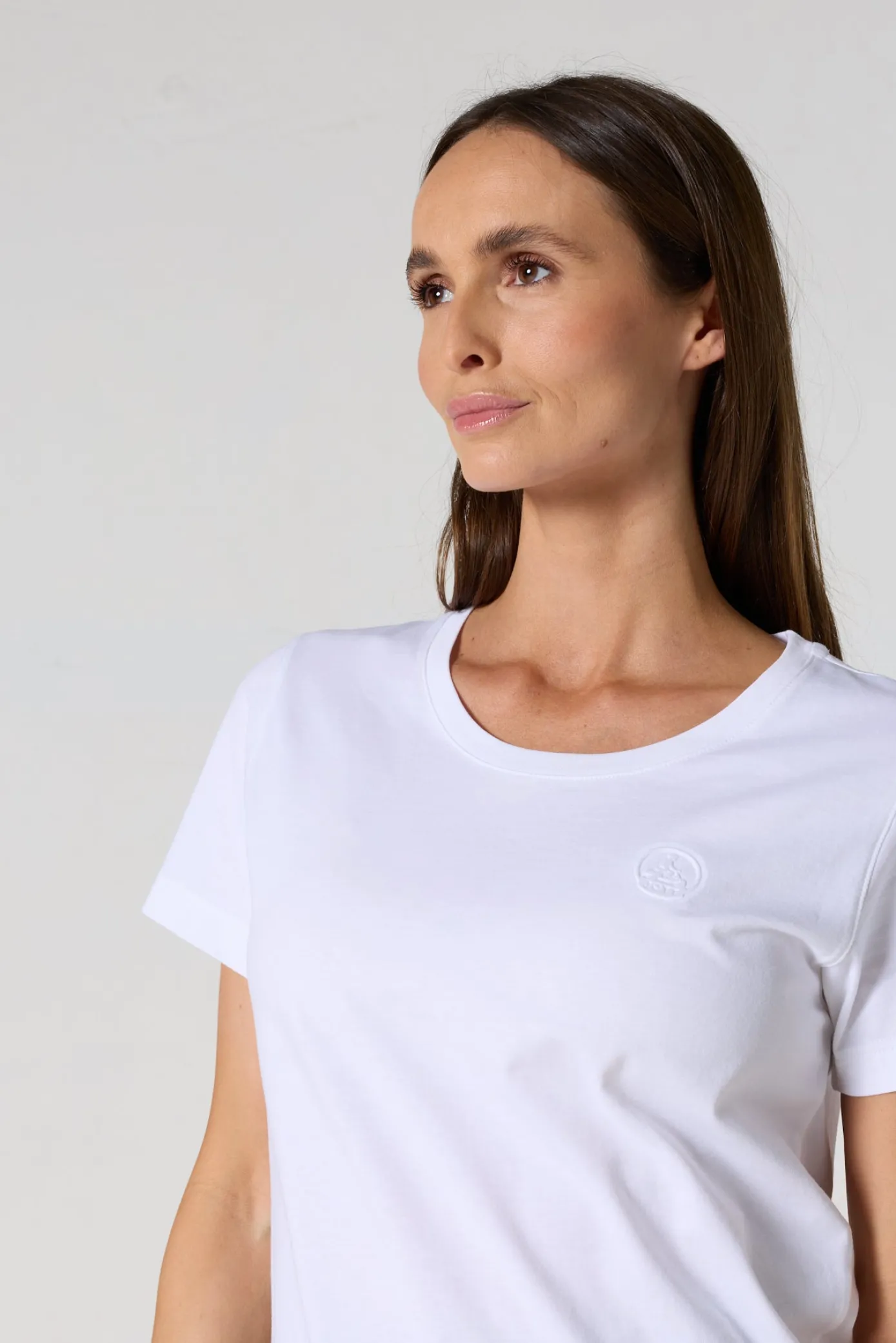 T-shirt à col rond femme en coton Blanc Angel 2.0