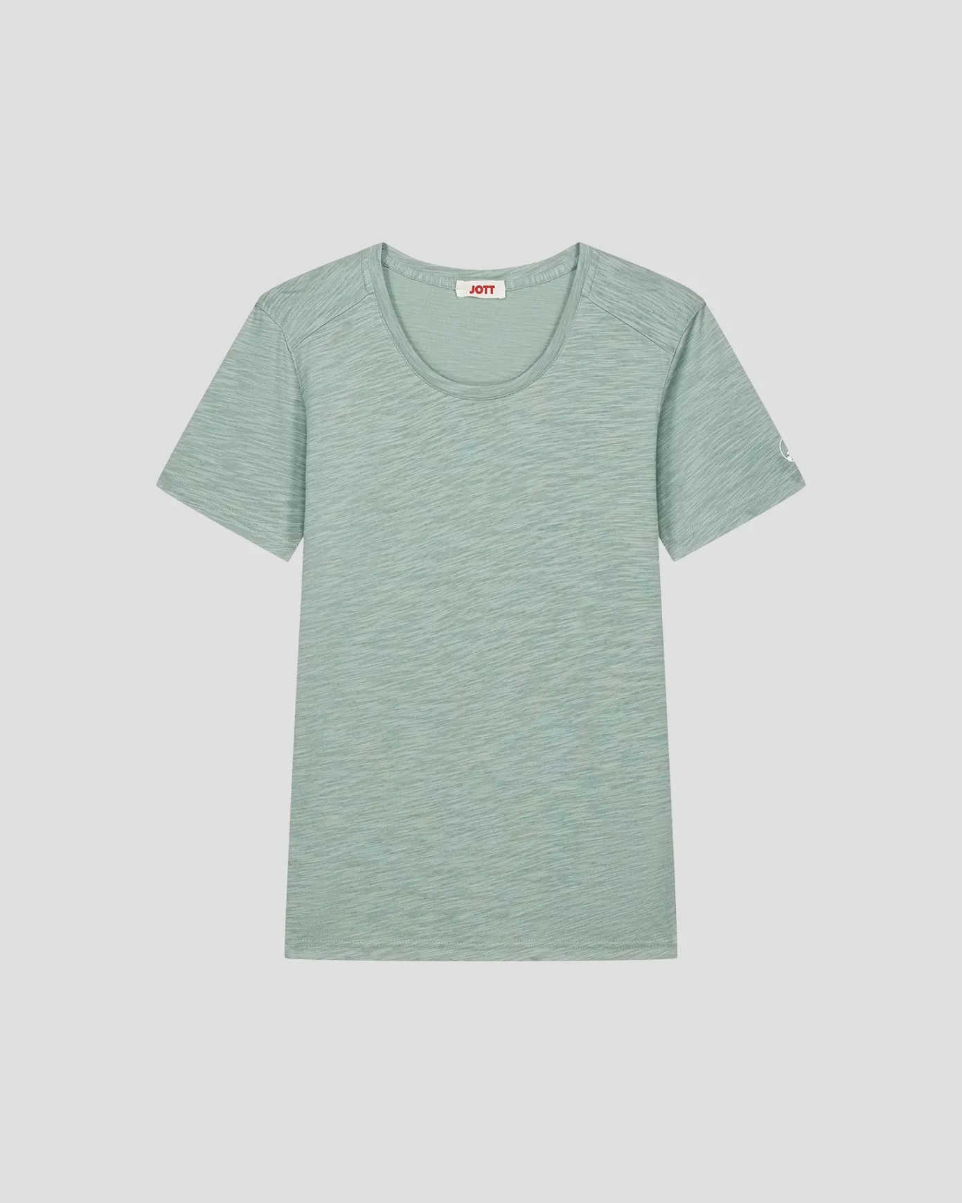T-shirt col rond femme en coton Vert minéral Angela