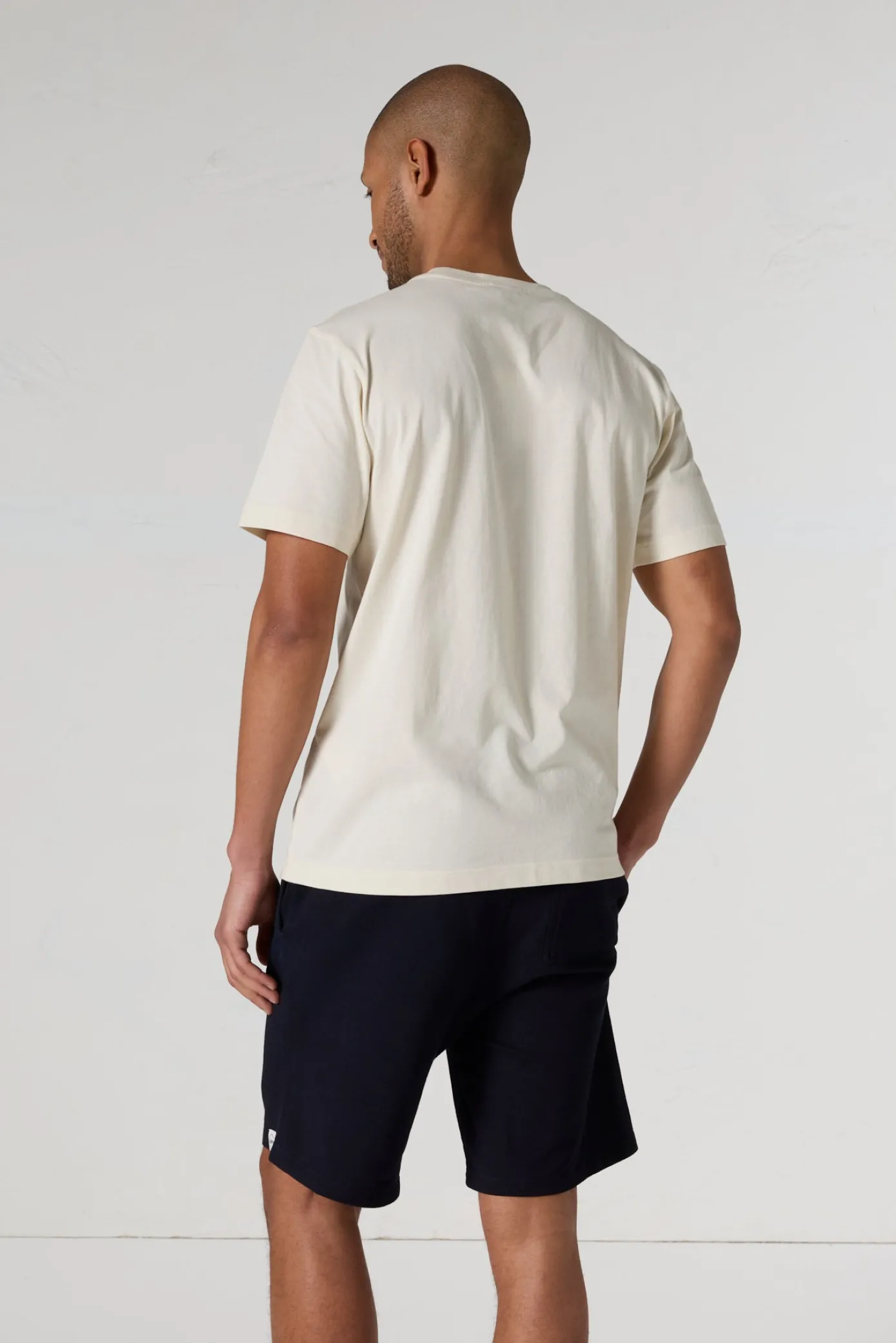 T-shirt à col rond homme en coton Naturel Pedro