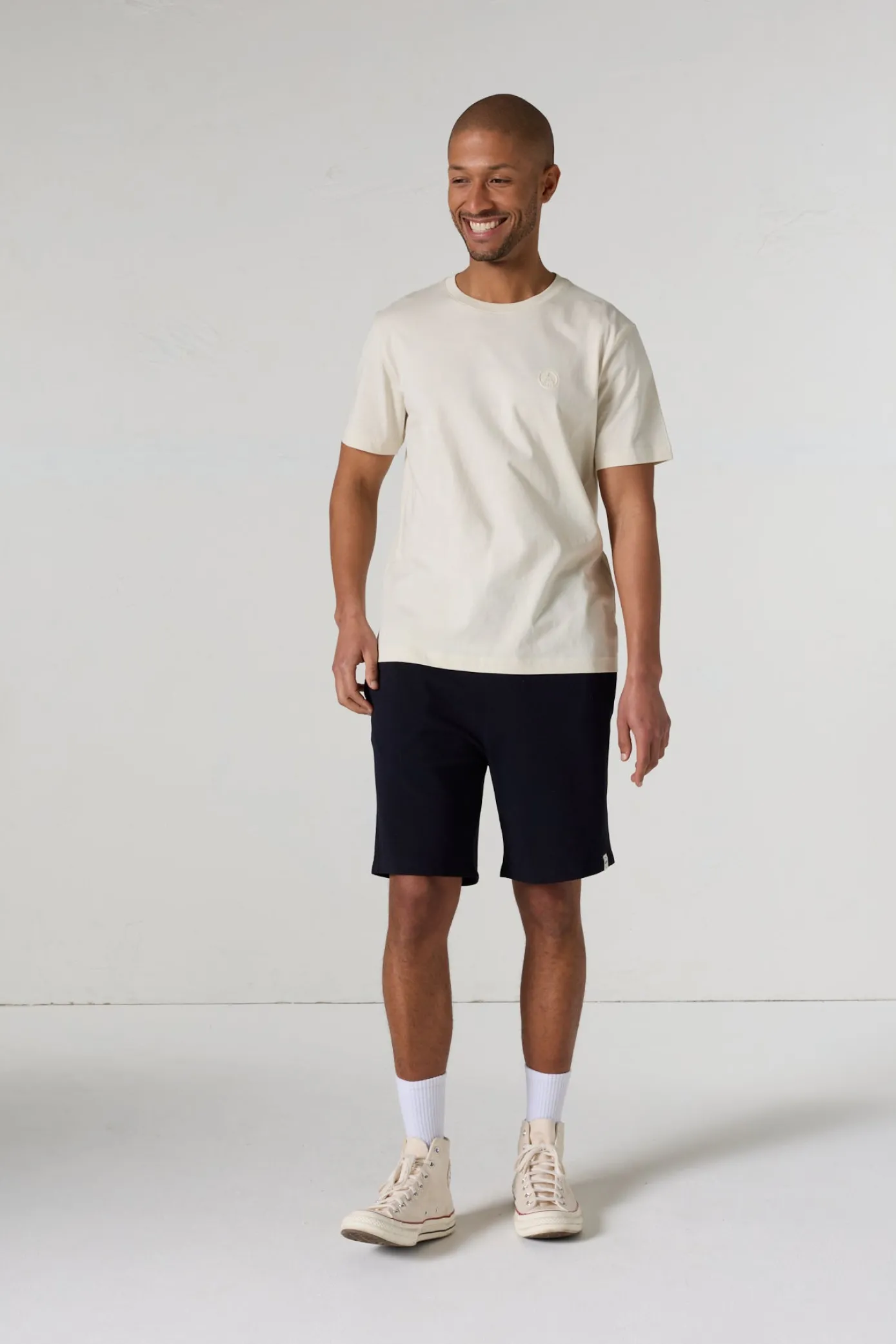 T-shirt à col rond homme en coton Naturel Pedro