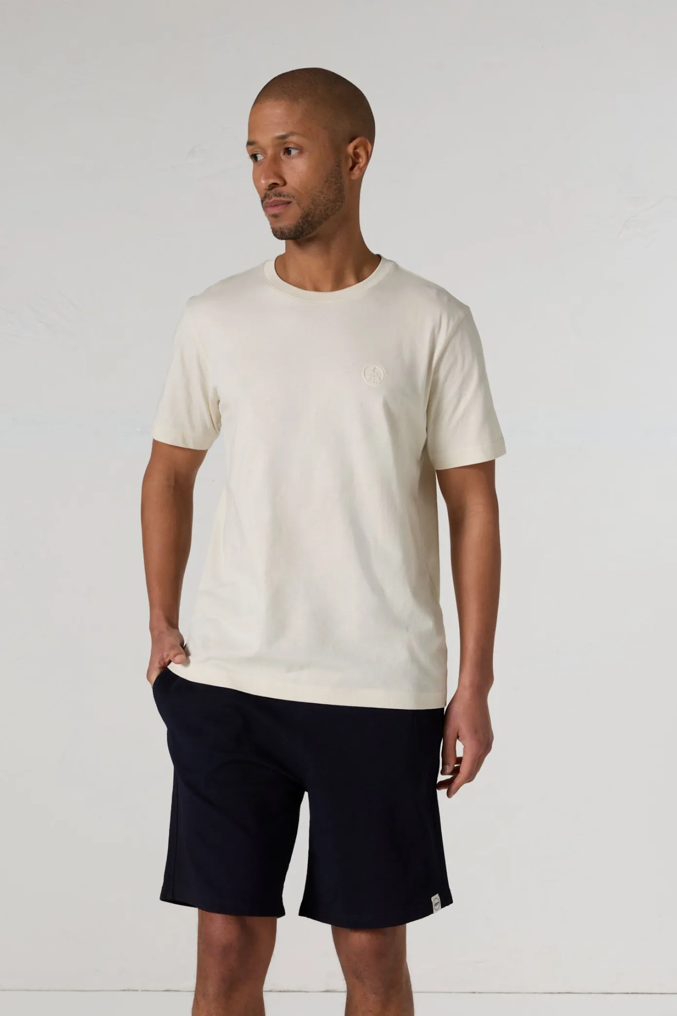 T-shirt à col rond homme en coton Naturel Pedro