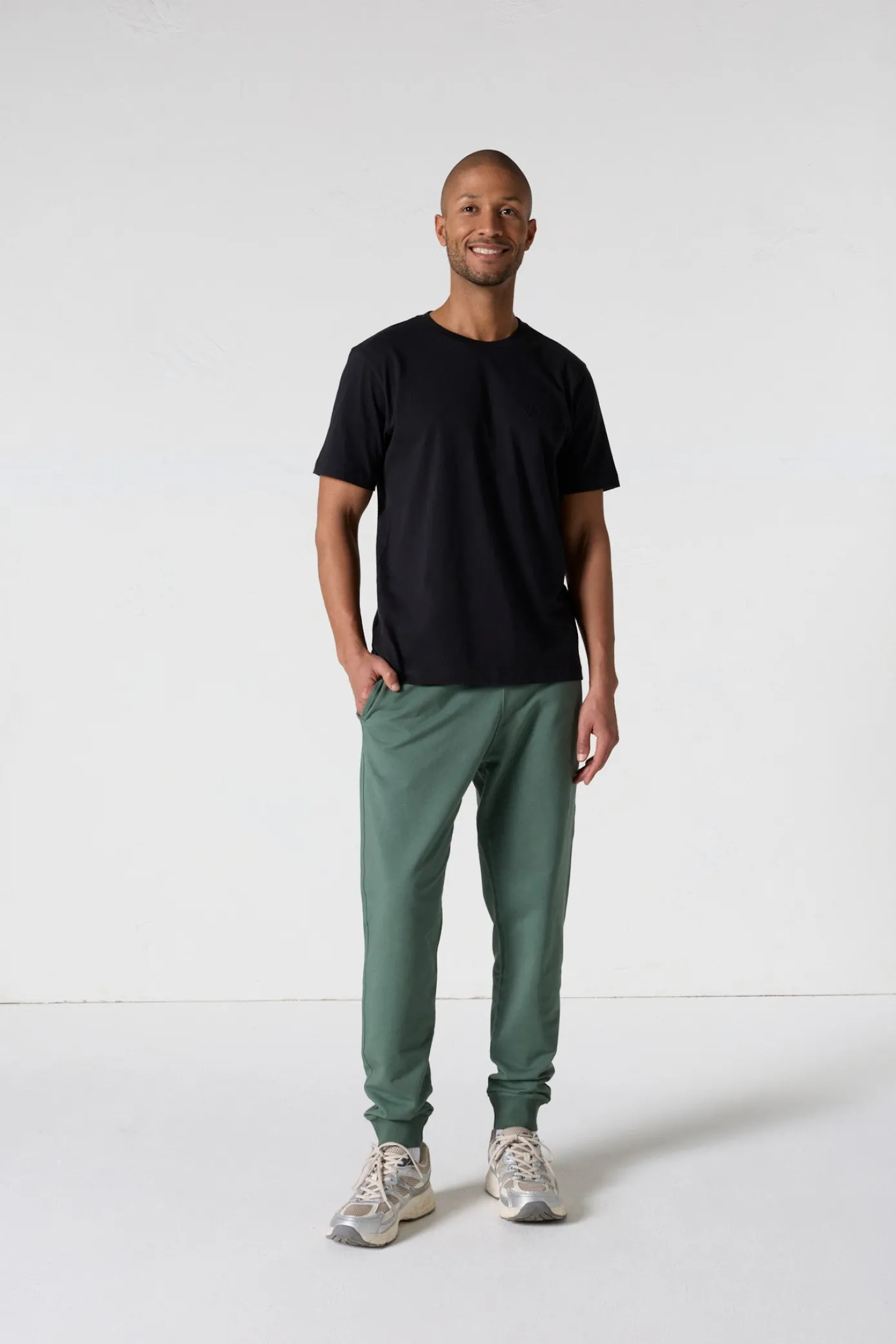 T-shirt col rond homme en coton Noir Pedro