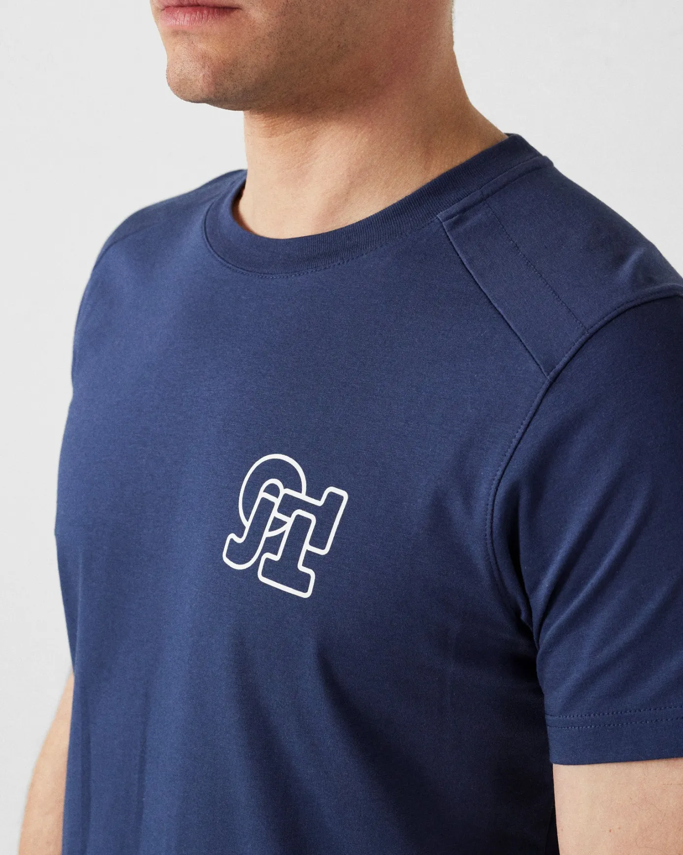 T-shirt col rond homme en coton Marine Pedro mono