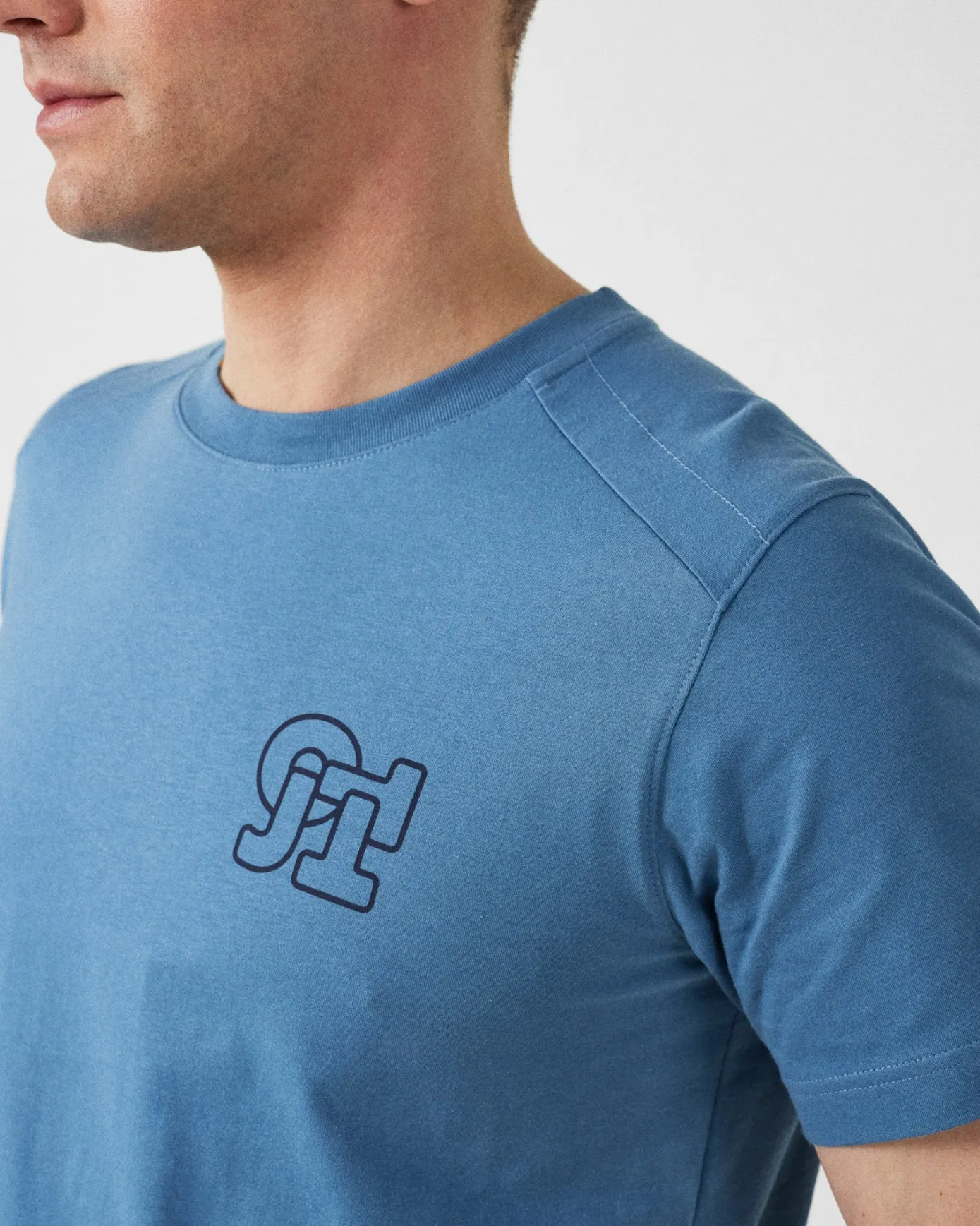 T-shirt col rond homme en coton Bleu jeans Pedro mono