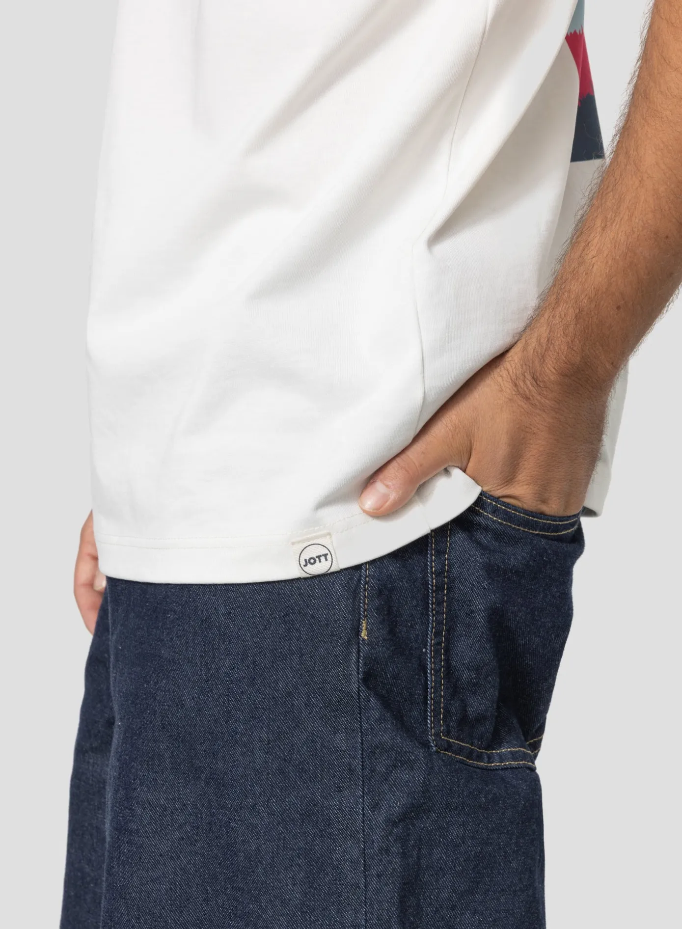 T-shirt col rond imprimé au dos Blanc Amael