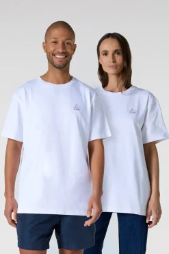 T-shirt col rond mixte Blanc Lipe