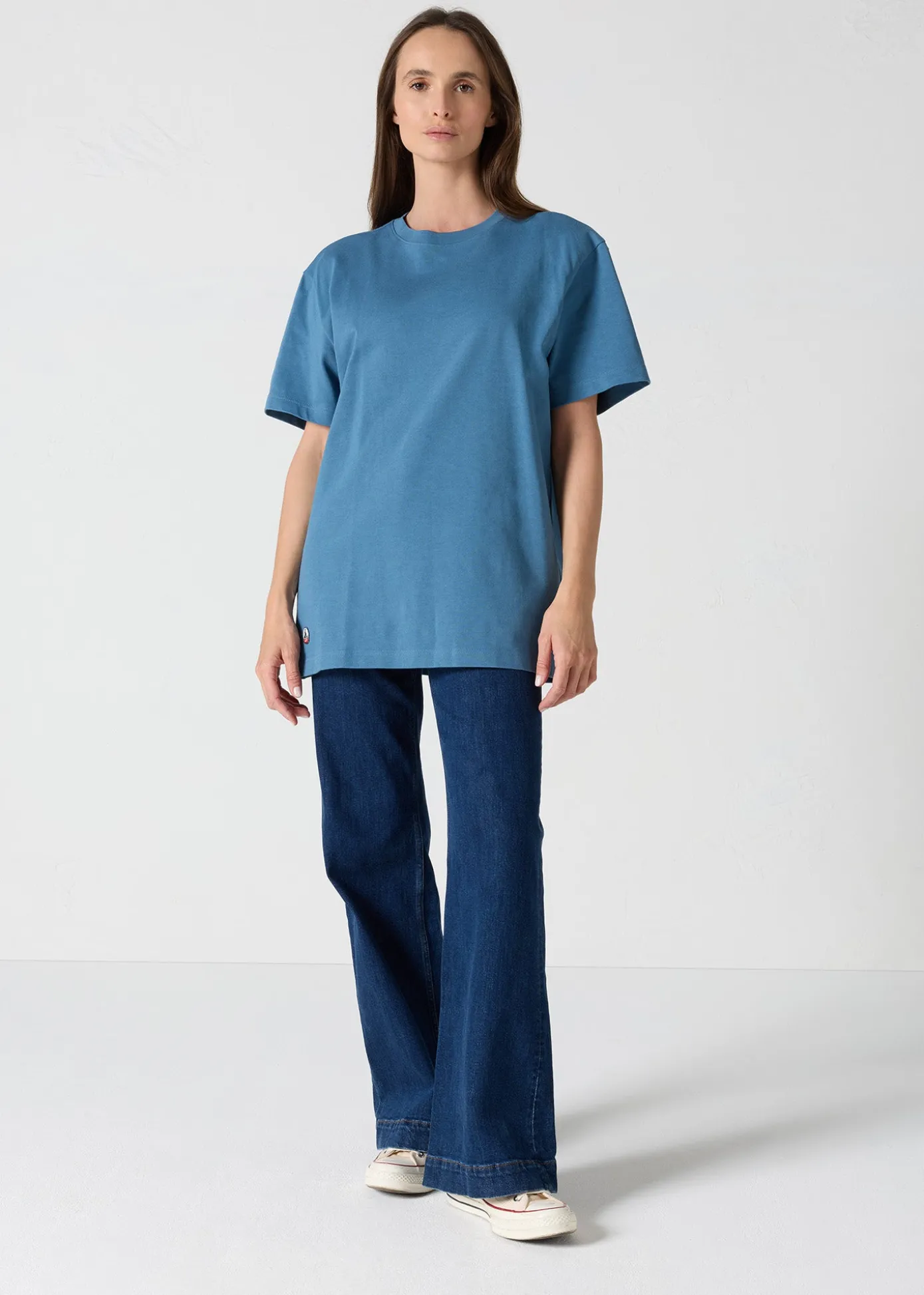 T-Shirt col rond mixte Bleu jeans Andrea