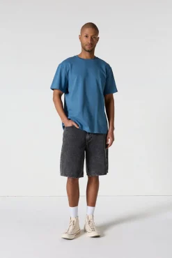 T-Shirt col rond mixte Bleu jeans Andrea
