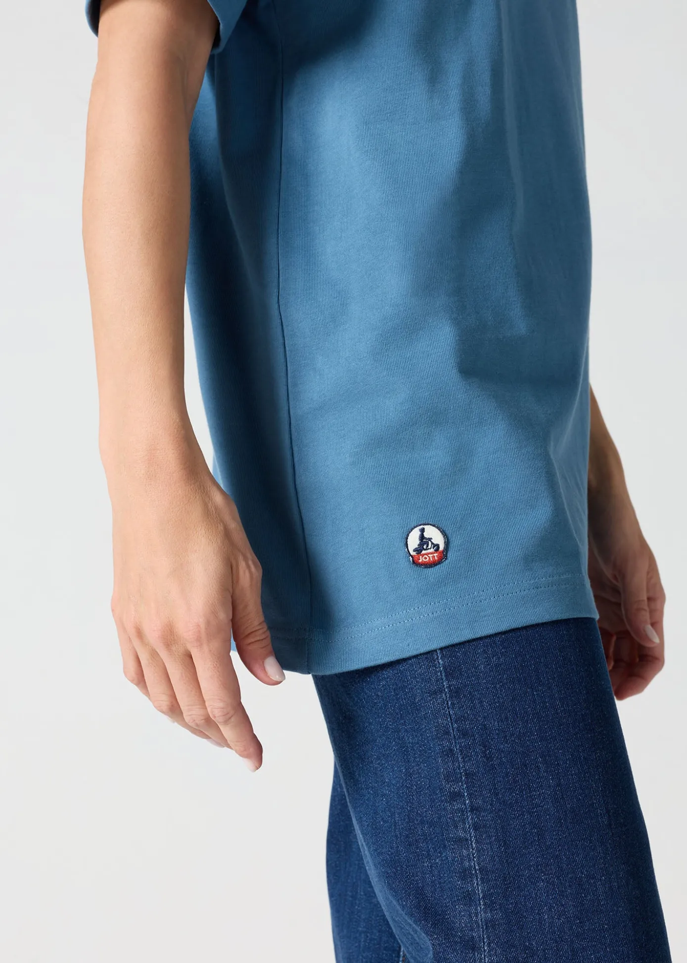 T-Shirt col rond mixte Bleu jeans Andrea