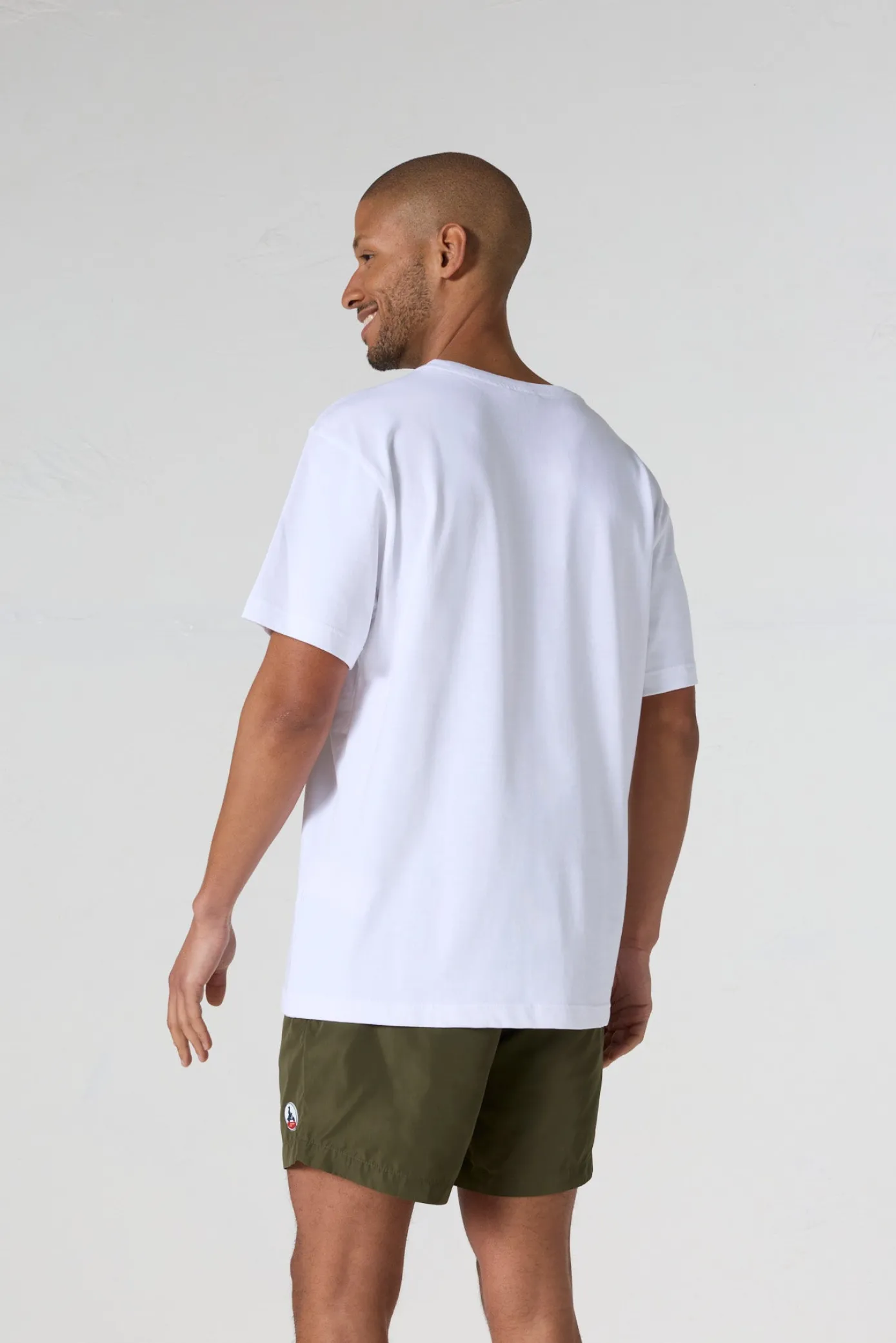 T-shirt col rond mixte imprimé Blanc Samet