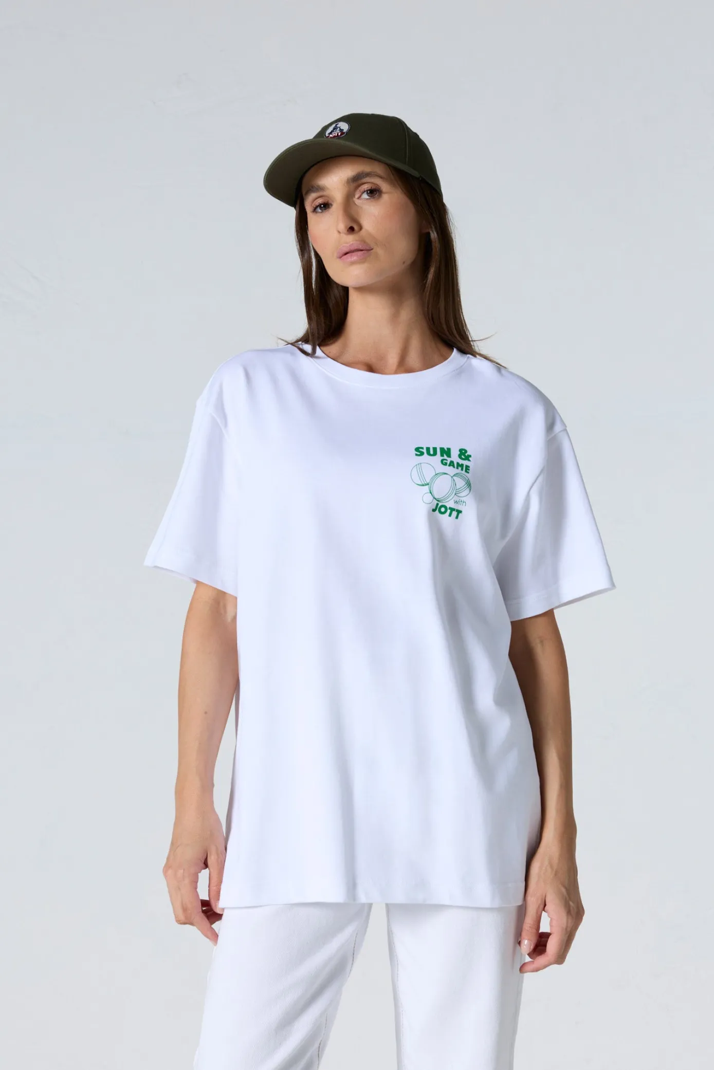 T-shirt col rond mixte imprimé Blanc Samet