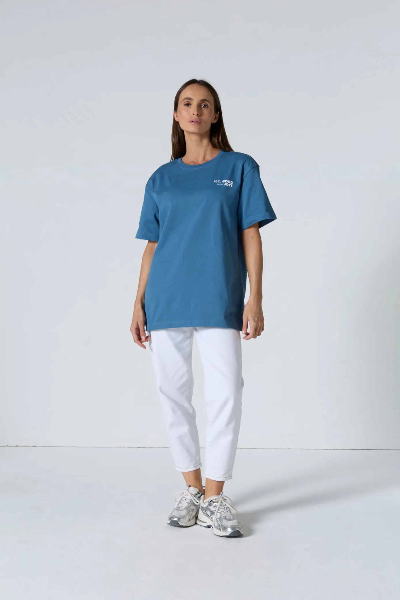 T-shirt col rond mixte imprimé Bleu jeans Kood