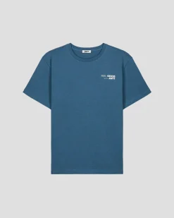 T-shirt col rond mixte imprimé Bleu jeans Kood