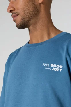 T-shirt col rond mixte imprimé Bleu jeans Kood