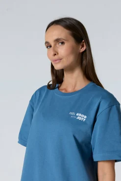 T-shirt col rond mixte imprimé Bleu jeans Kood