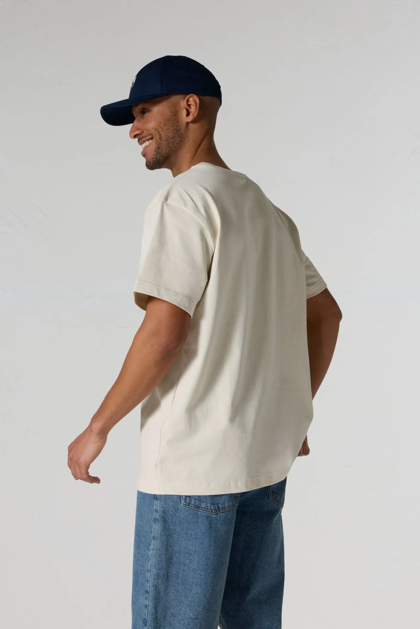 T-shirt col rond mixte imprimé Naturel Samet