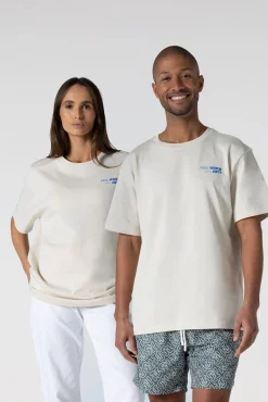 T-shirt col rond mixte imprimé Naturel Kood