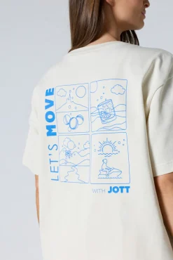 T-shirt col rond mixte imprimé Naturel Kood