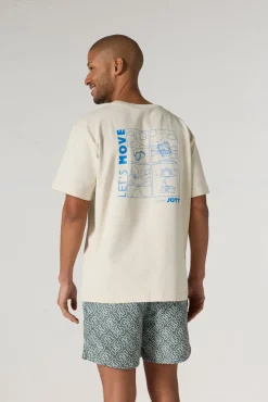 T-shirt col rond mixte imprimé Naturel Kood