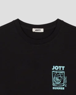 T-shirt col rond mixte imprimé Noir Samet