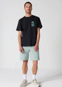 T-shirt col rond mixte imprimé Noir Samet