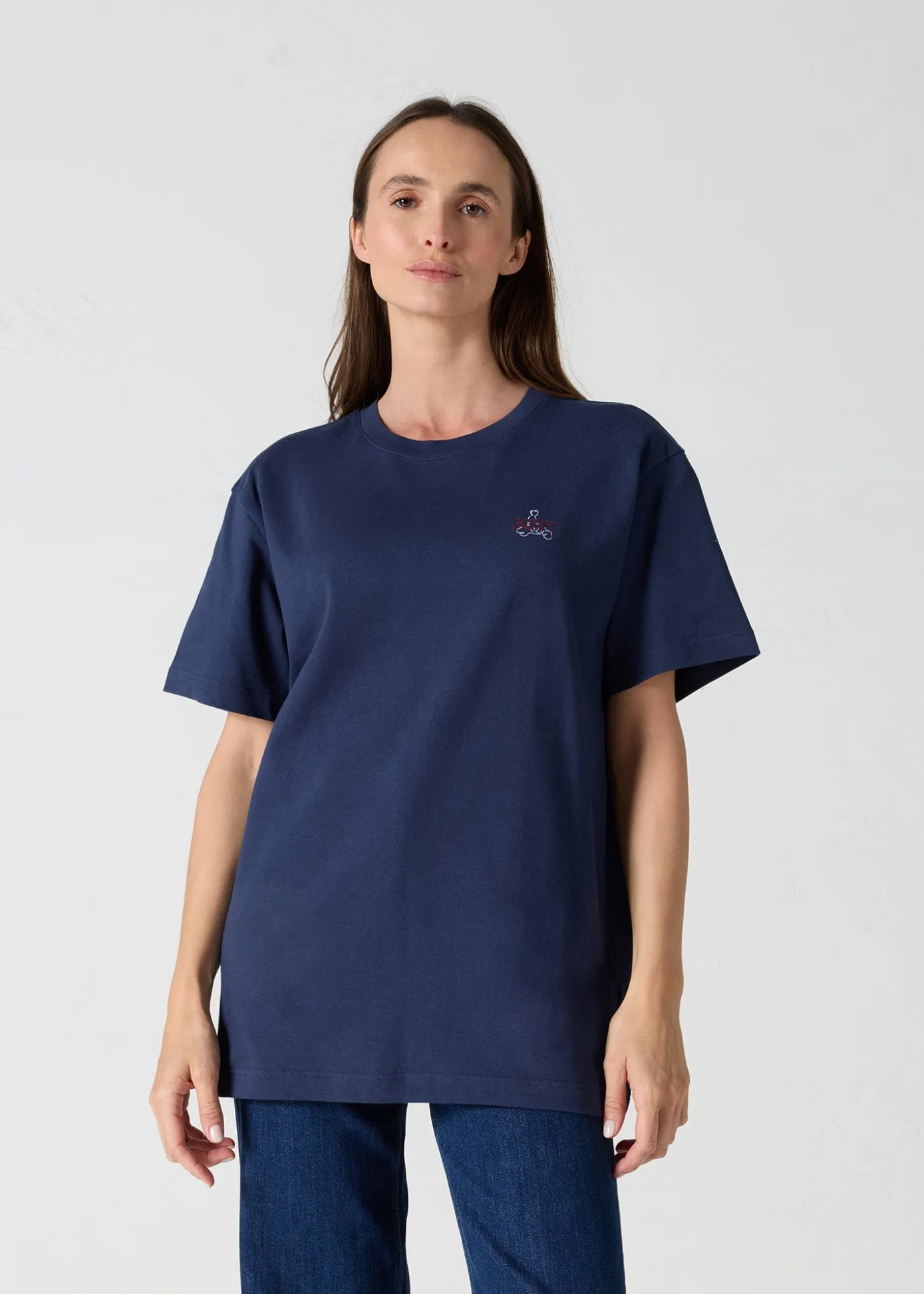 T-shirt col rond mixte Marine Lipe