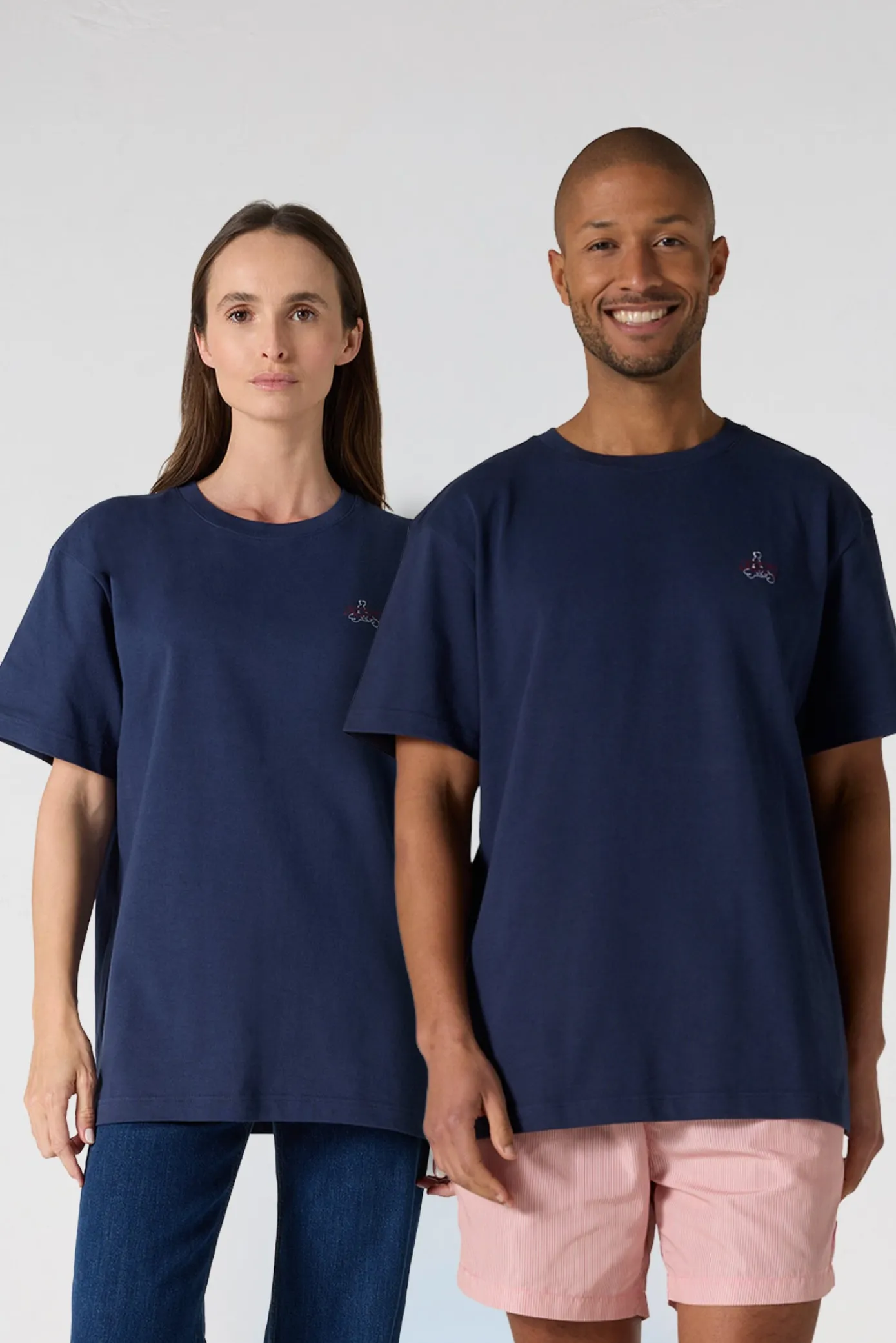 T-shirt col rond mixte Marine Lipe