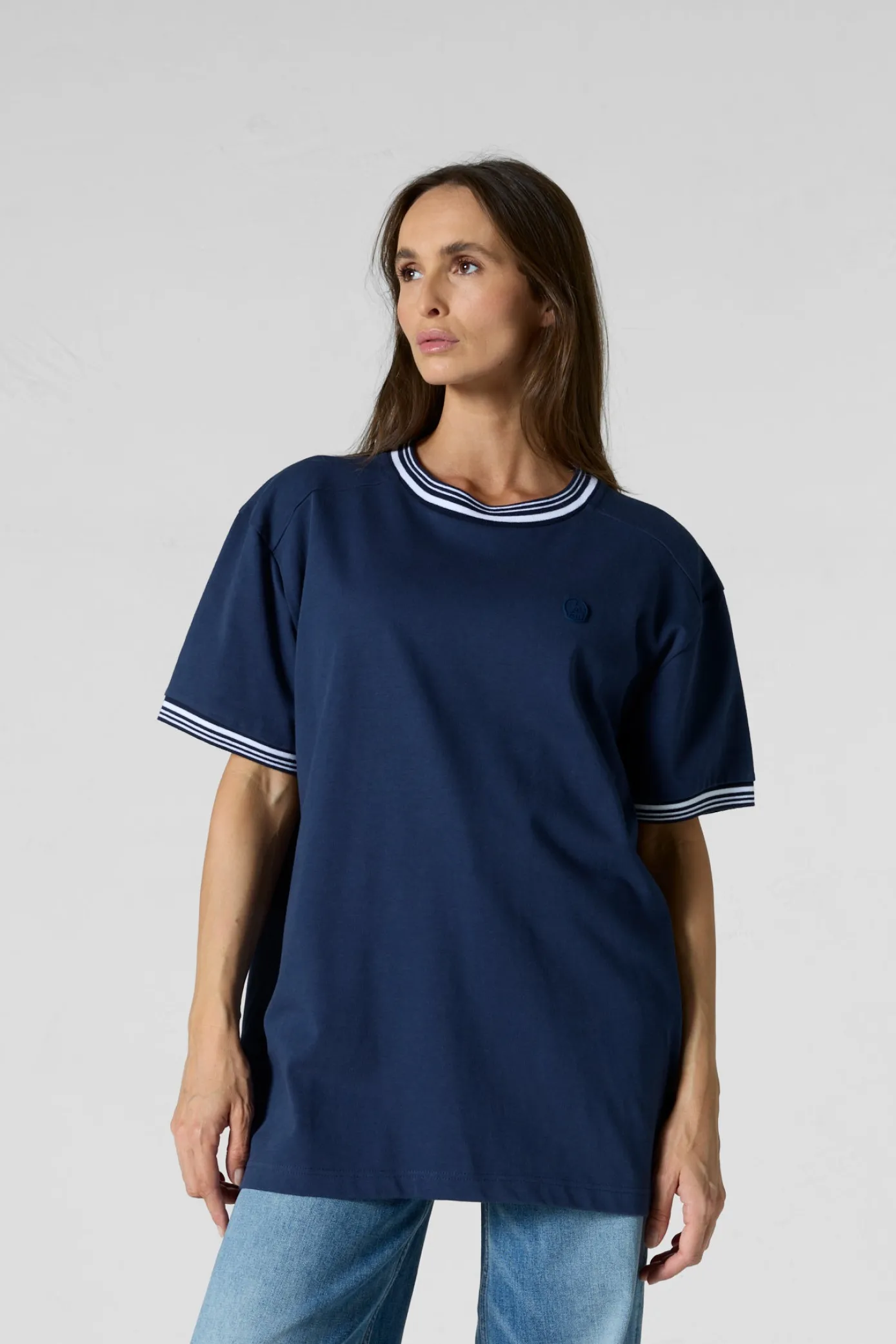 T-shirt col rond mixte Marine Ley