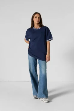T-shirt col rond mixte Marine Ley