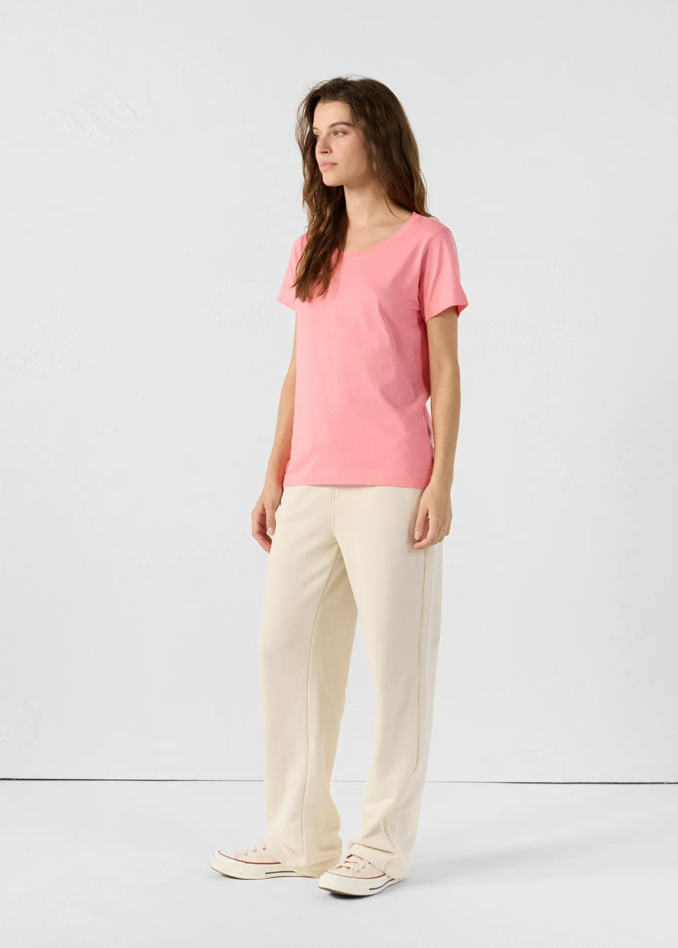 T-Shirt à col rond Vibrant pink Lucia