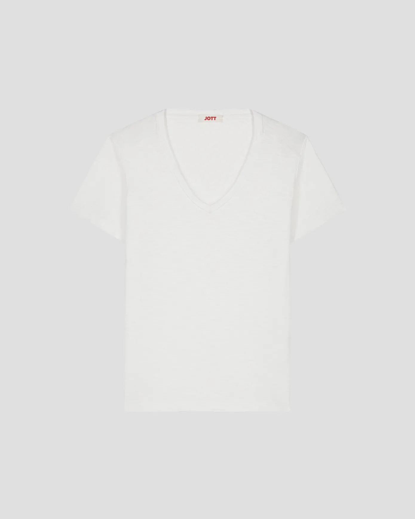 T-shirt col V femme en coton Blanc Sonia