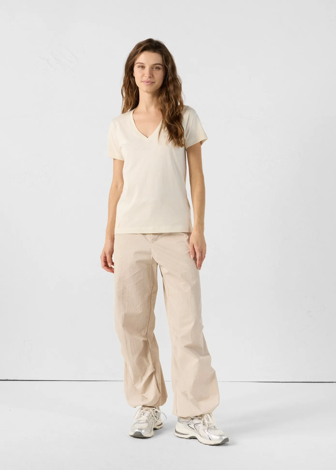 T-Shirt col V Naturel Sofy