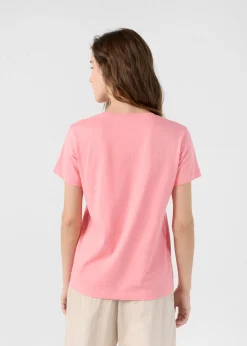 T-Shirt col V Vibrant pink Sofy