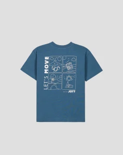 T-shirt enfant col rond imprimé Bleu jeans Mak