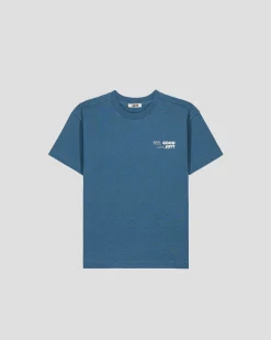 T-shirt enfant col rond imprimé Bleu jeans Mak