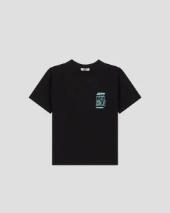 T-shirt enfant col rond imprimé Noir Mattia