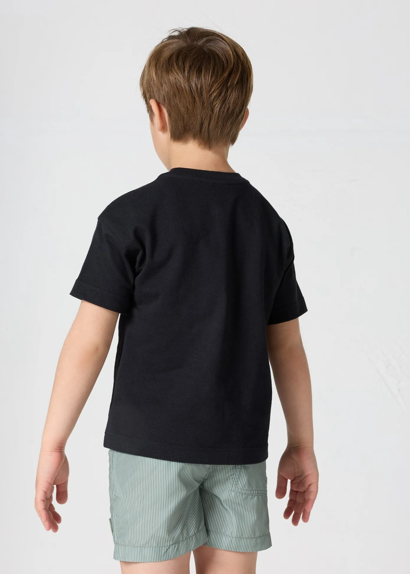 T-shirt enfant col rond imprimé Noir Mattia