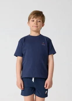 T-shirt enfant col rond Marine Yuan