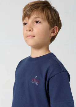 T-shirt enfant col rond Marine Yuan