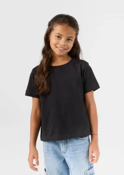 T-shirt enfant à col rond Noir Pio