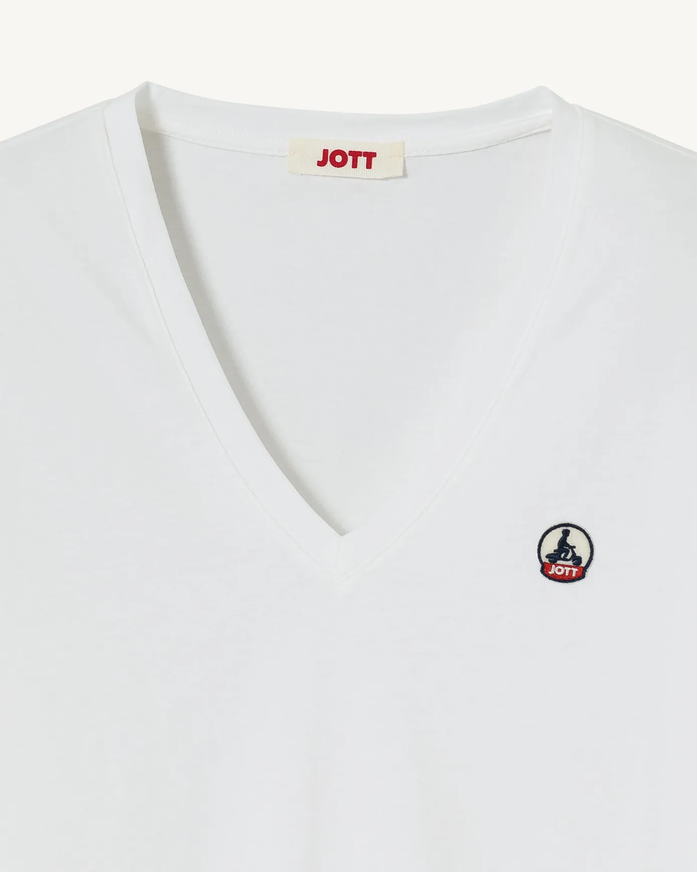 T-shirt uni col V en coton biologique Blanc Cancun 2.0