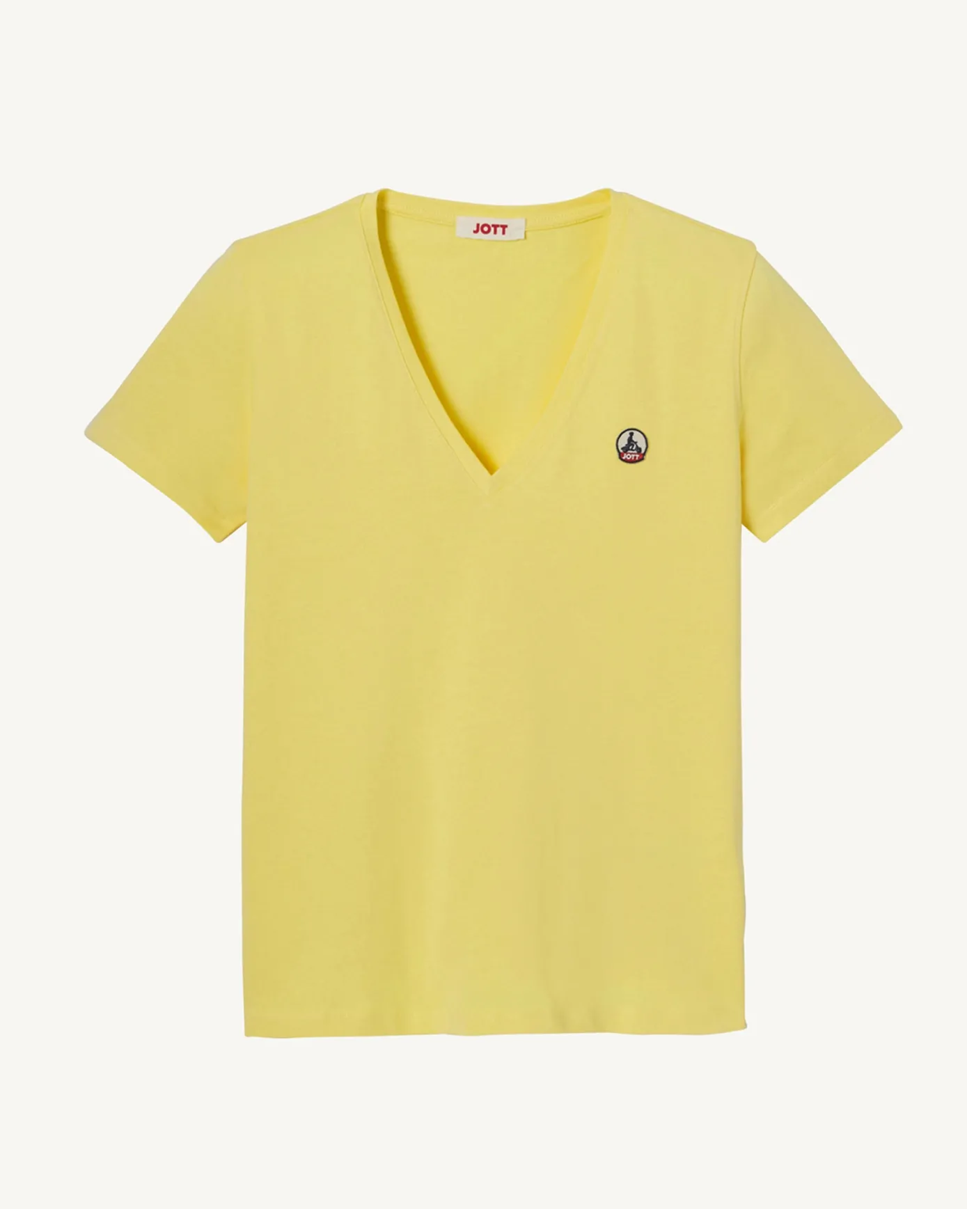T-shirt uni col V en coton biologique Miel Cancun 2.0