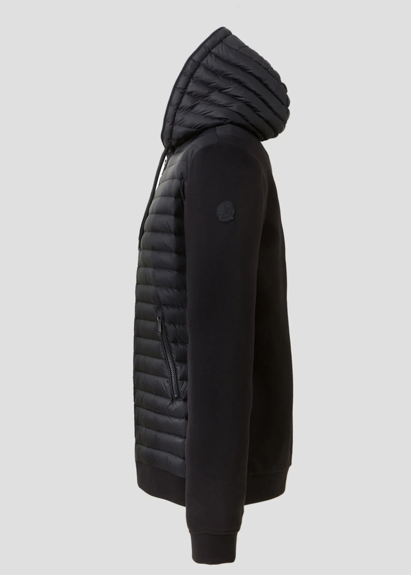 Veste bi-matière à capuche Noir Gummy 2.0
